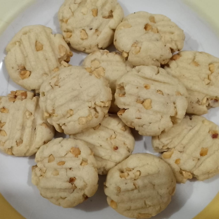 Cookie amanteigada com amendoim